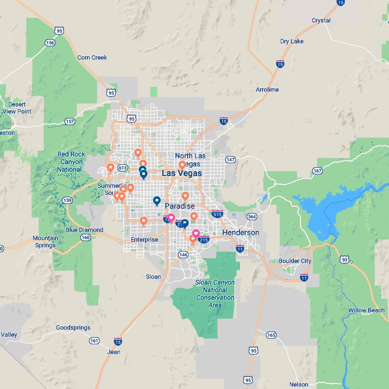 Las Vegas, NV area map